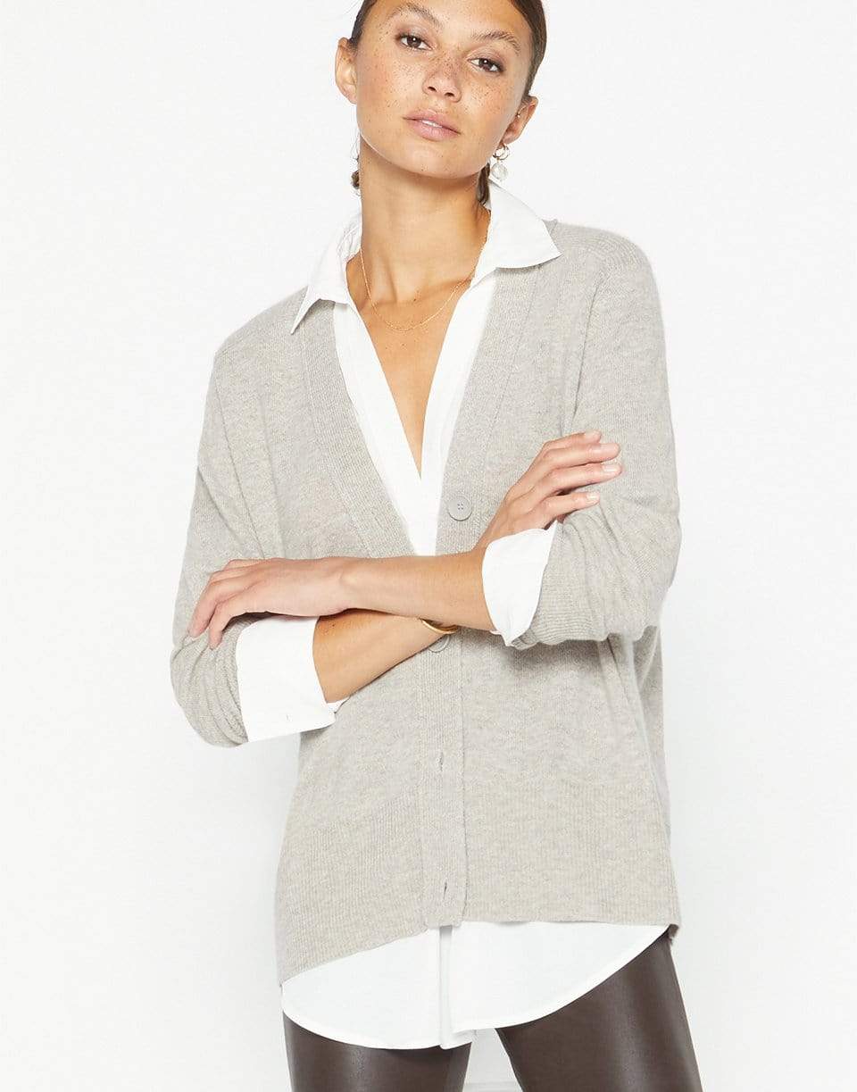 Brochu Walker Callie Long Sleeve Layered Look Cardigan in Chia