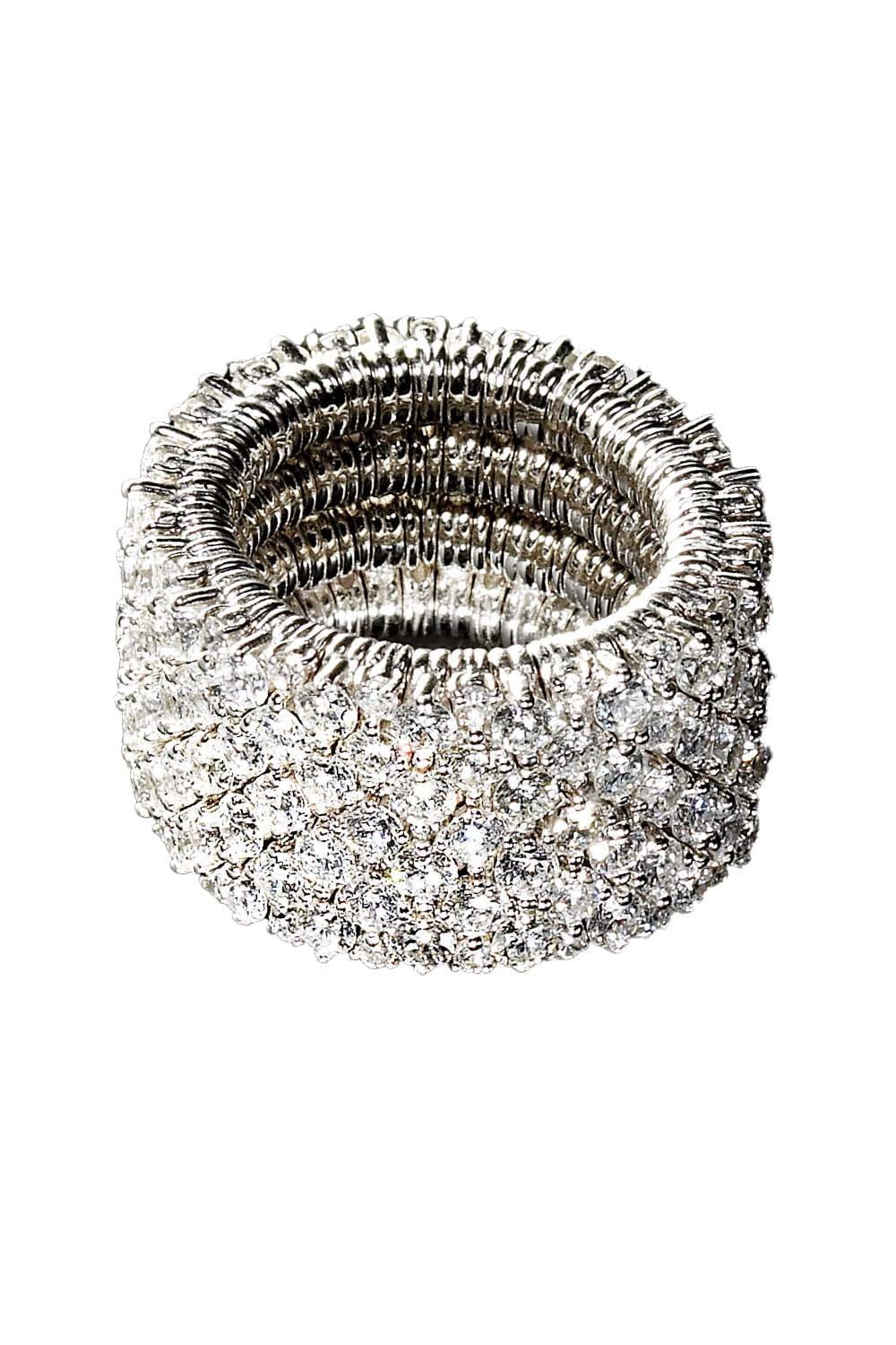 Four-Row Diamond Stretch Ring for Women in Luxury Jewelry Category