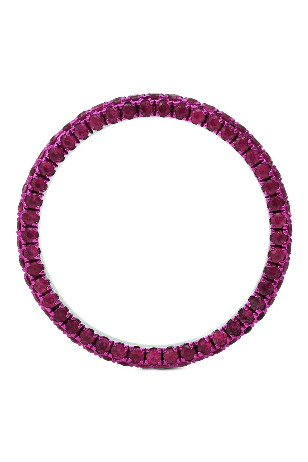 Exquisite 14K White Gold 3 Sided Band Ring with 1.25 Carats of Rubies