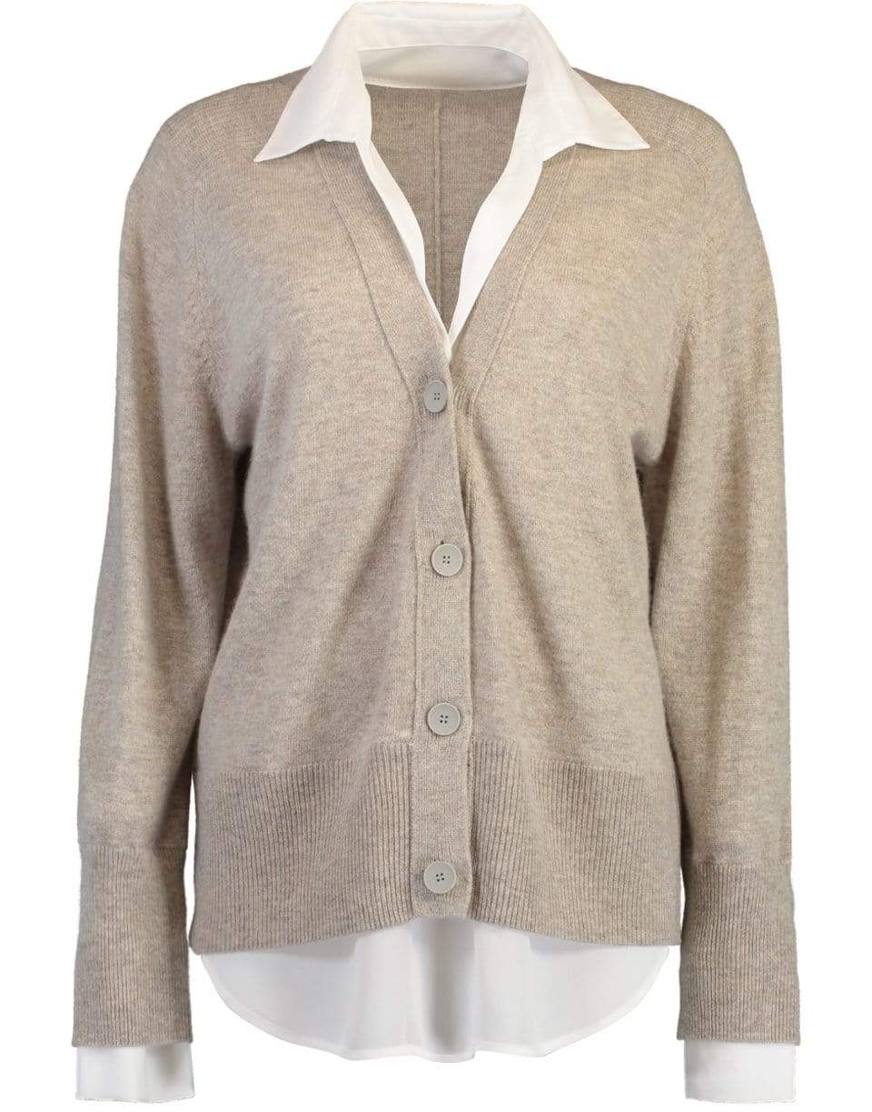 Brochu Walker Callie Long Sleeve Layered Look Cardigan in Chia