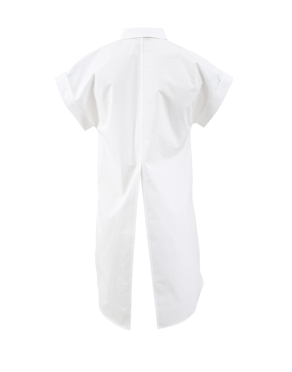 Stylish 100% Cotton USA-Made Ara Tie Back Button-Down Blouse in White