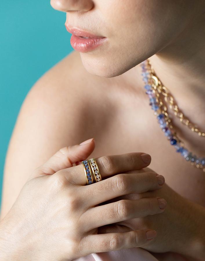 Exquisite Ameerah Princess Cut Diamond Ring Band by Leigh Maxwell
