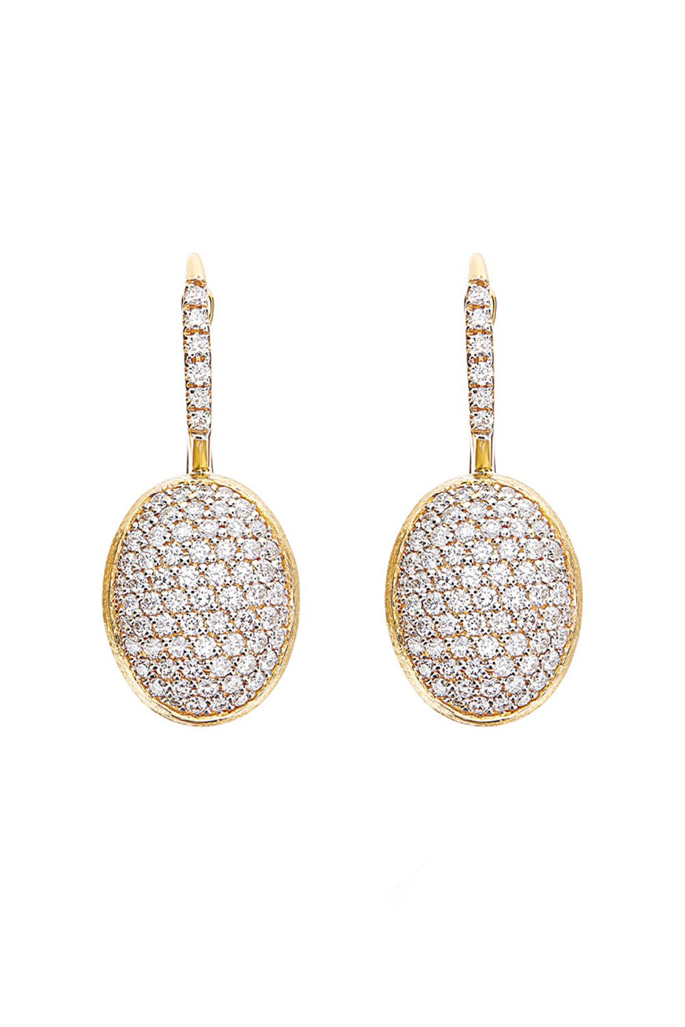 18K Yellow Gold Medium Ciliegine Diamond Drop Ball Earrings