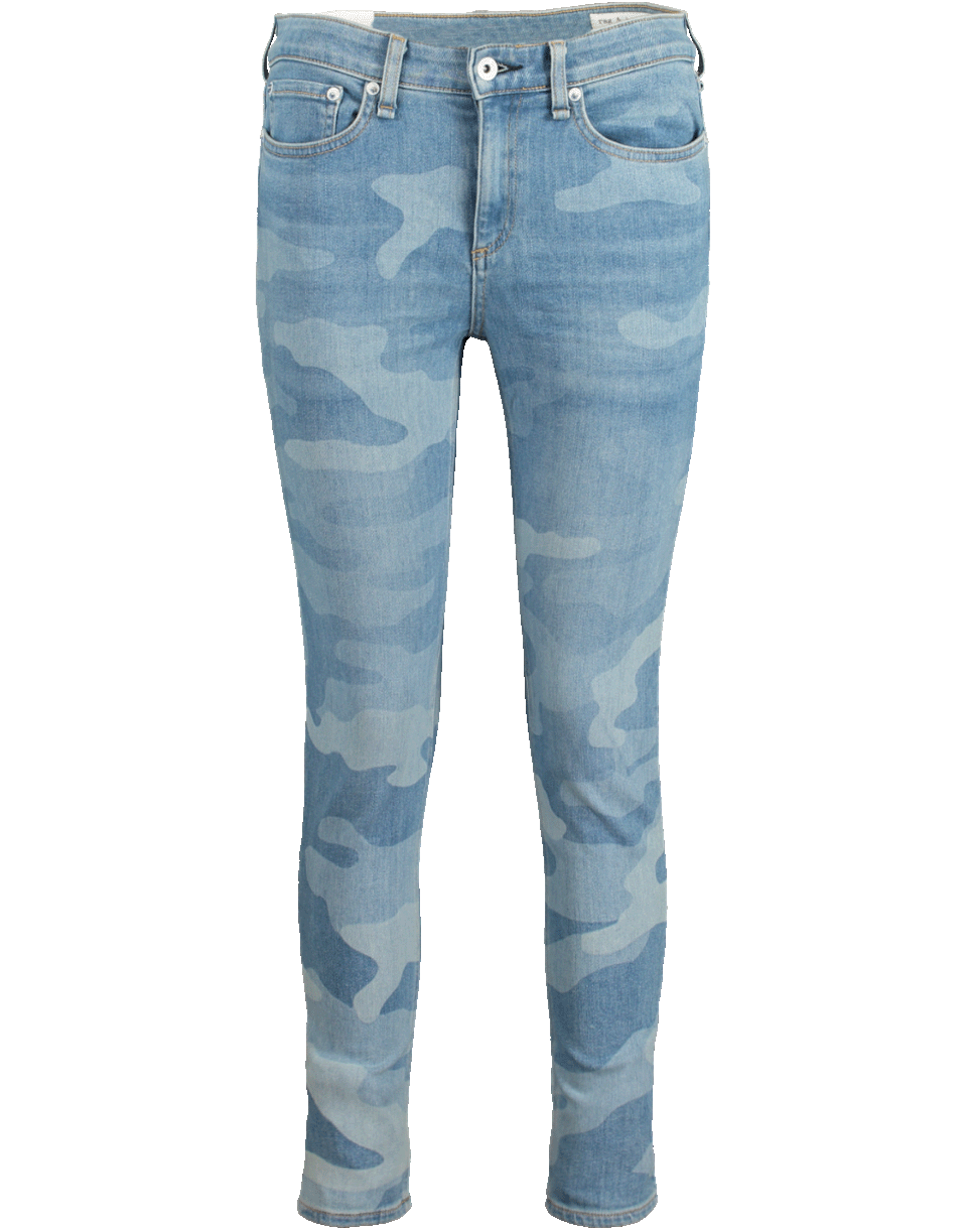 Rag & Bone Stretch Mid-Rise Camo Ankle Skinny Denim Jeans